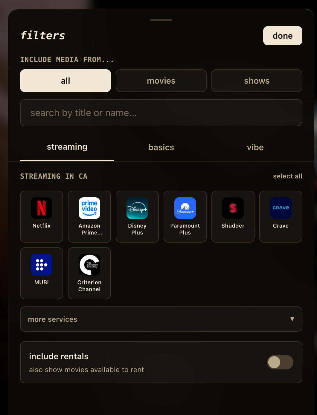 Streaming filter